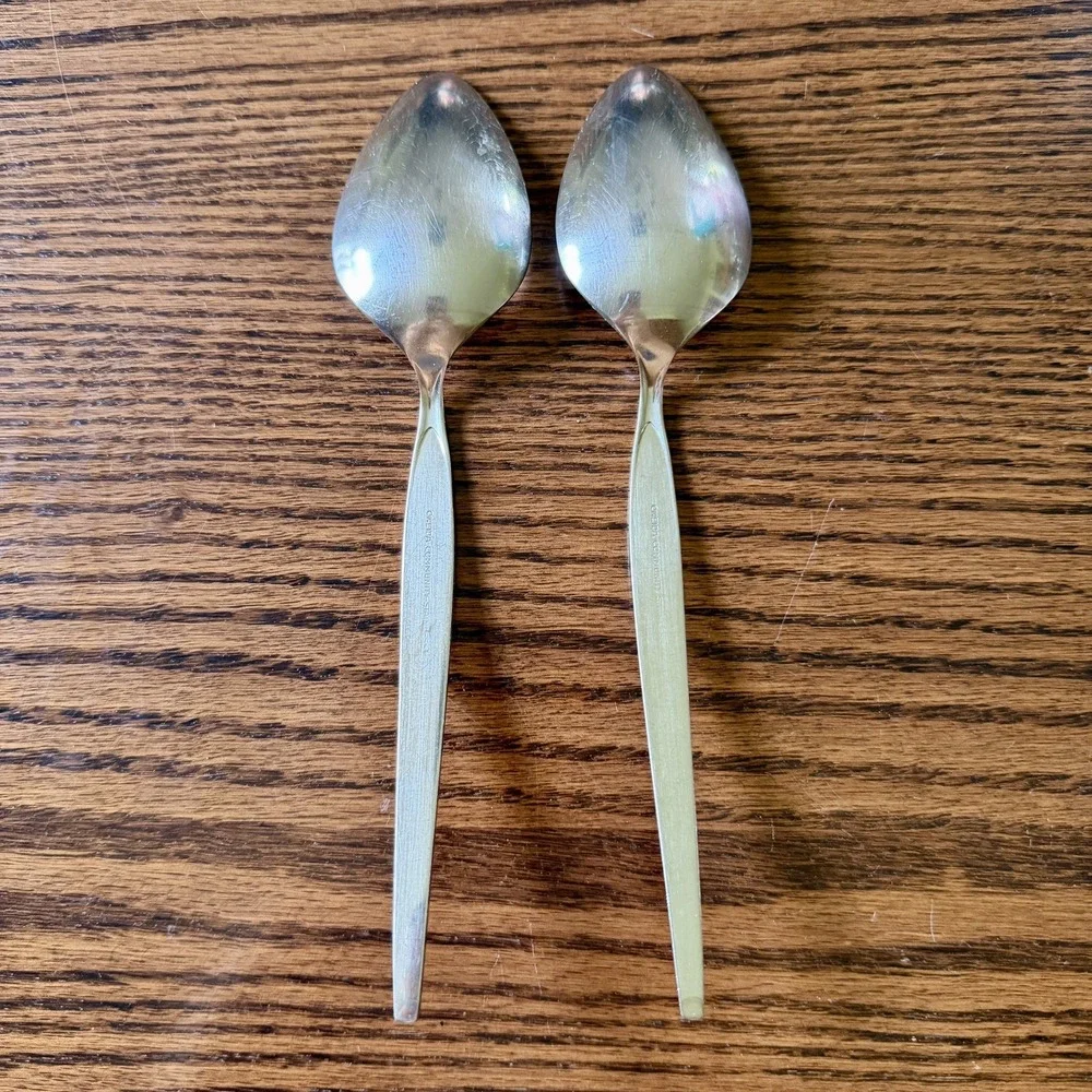 Vintage Oneida Community SATINIQUE Stainless Flatware Serving Set of 6